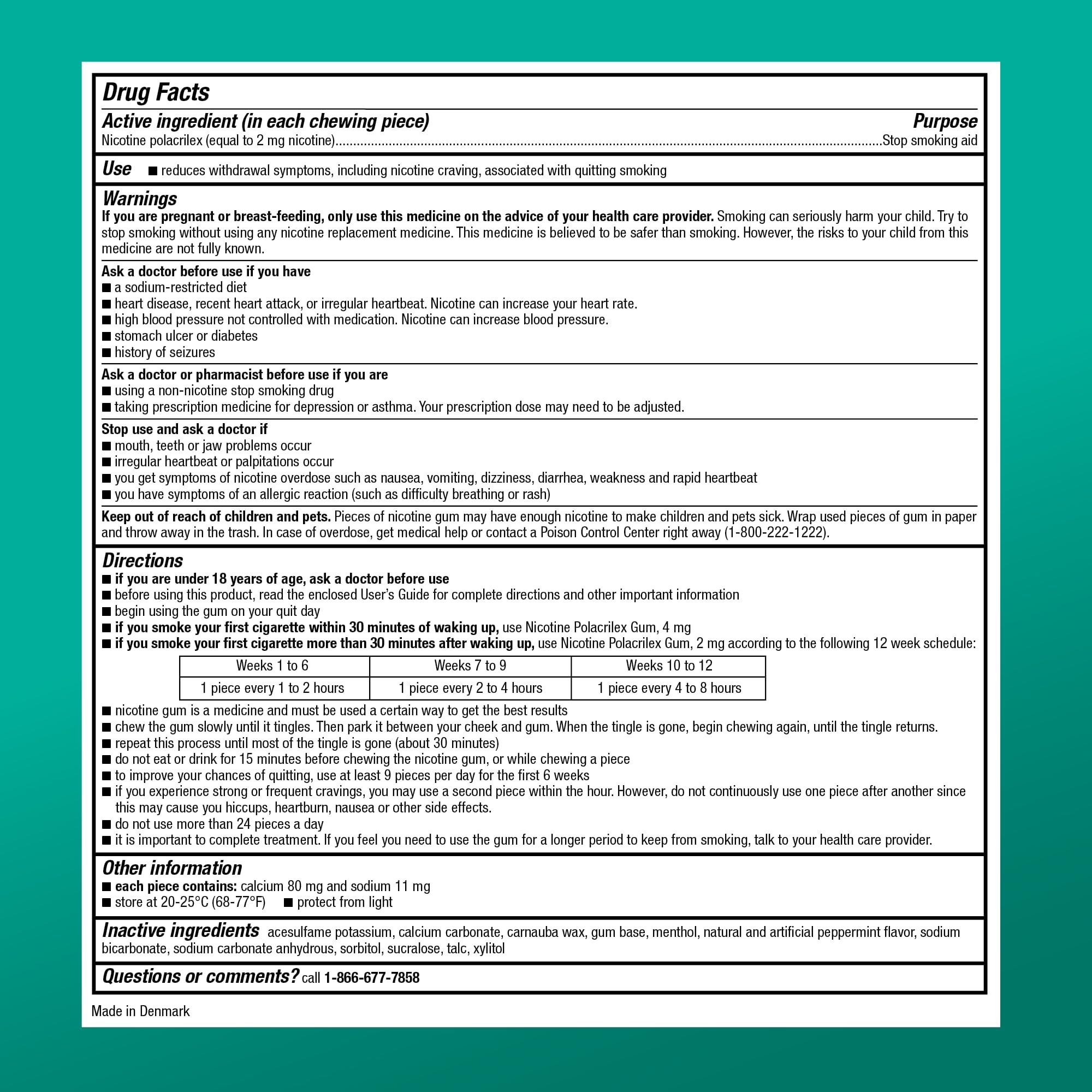 Amazon Basic Care nicotine gum 2 mg Arctic Mint usage-scene illustrating on-the-go support.