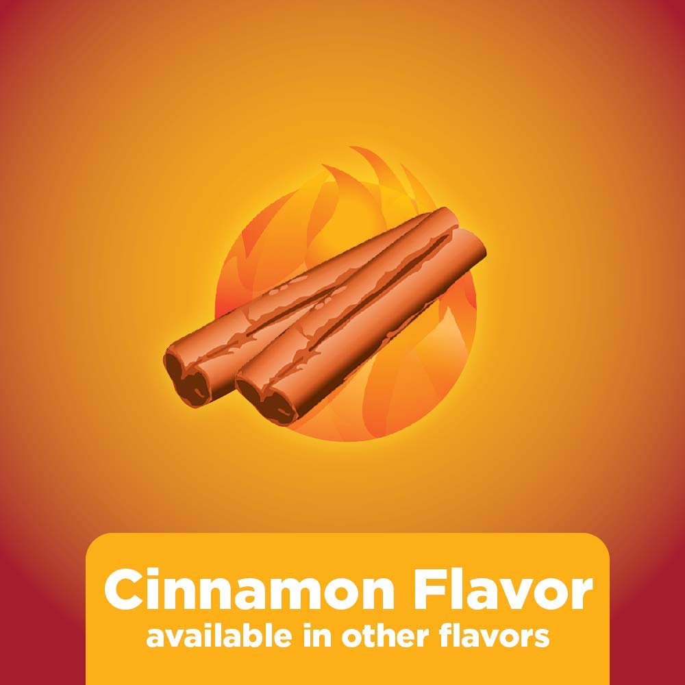 Amazon Basic Care nicotine gum 4 mg cinnamon packaging highlights flavor.