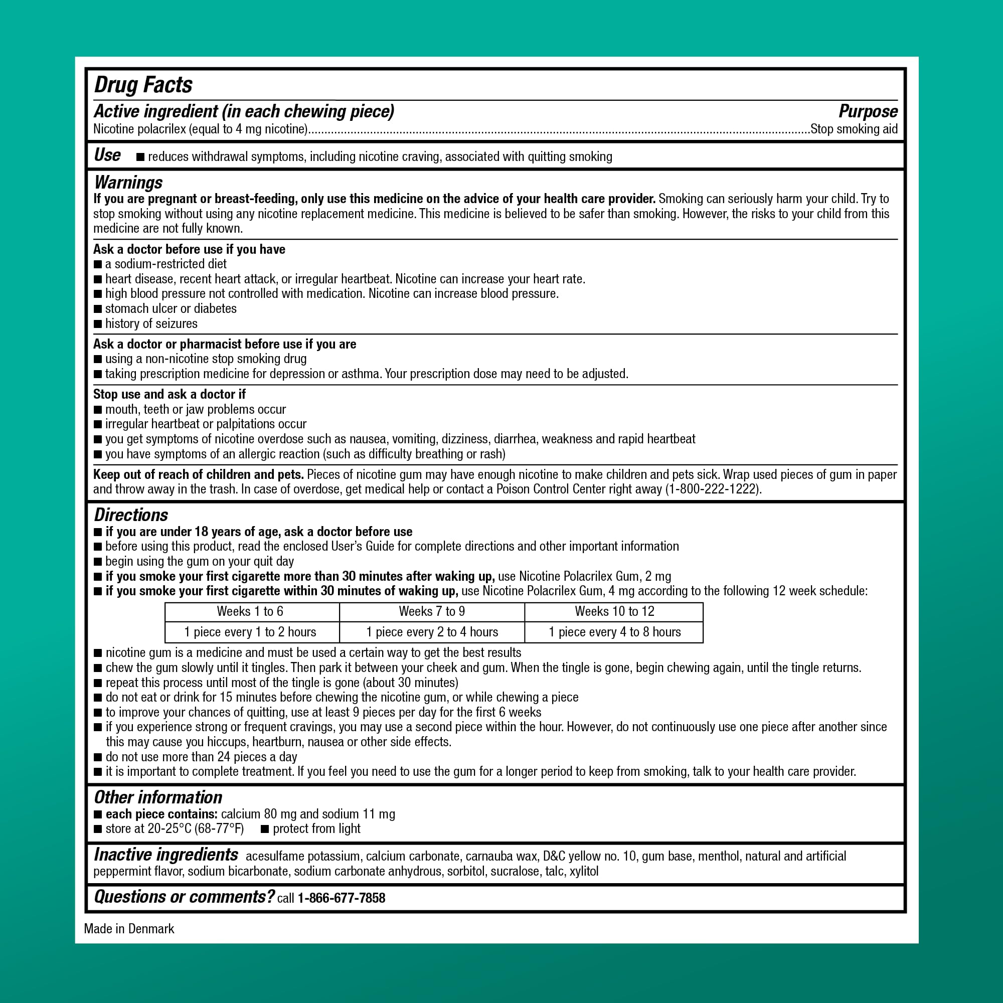 Amazon Basic Care nicotine gum 4 mg mint in-use tasting the mint flavor.