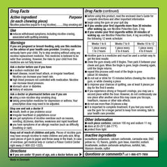 Amazon Basic Care pack wrappers show portable nicotine replacement option.
