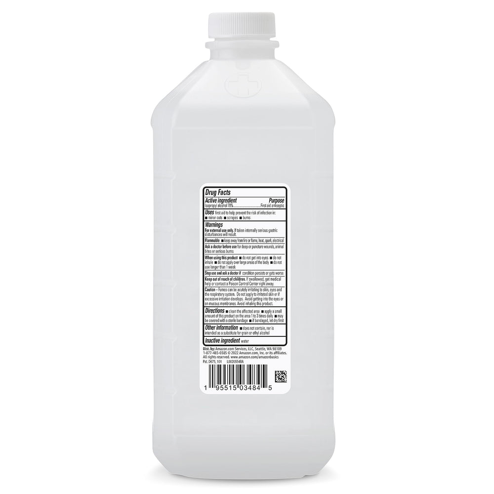 Amazon Basics unscented isopropyl alcohol for odor-free disinfection.