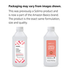 Amazon Basics unscented rubbing alcohol bottle close-up for sensitive noses