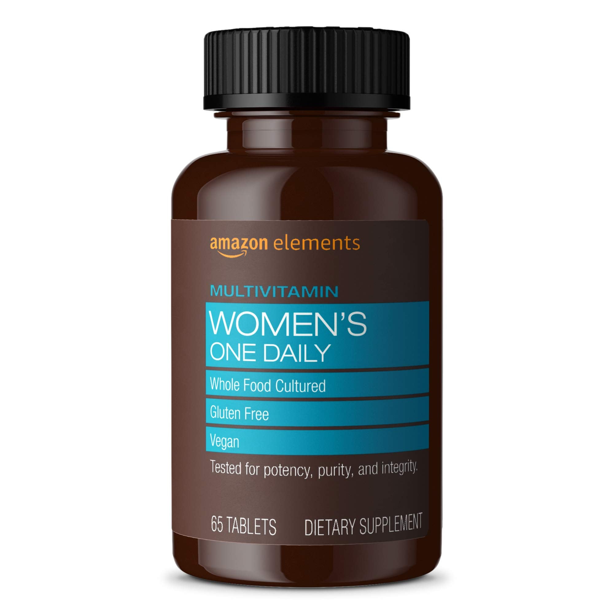Amazon Elements Women’s One Daily multivitamin bottle front view for daily wellness