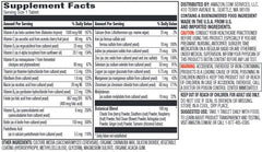 Amazon Elements packaging highlights vegan, gluten-free formula with 22 vitamins and minerals