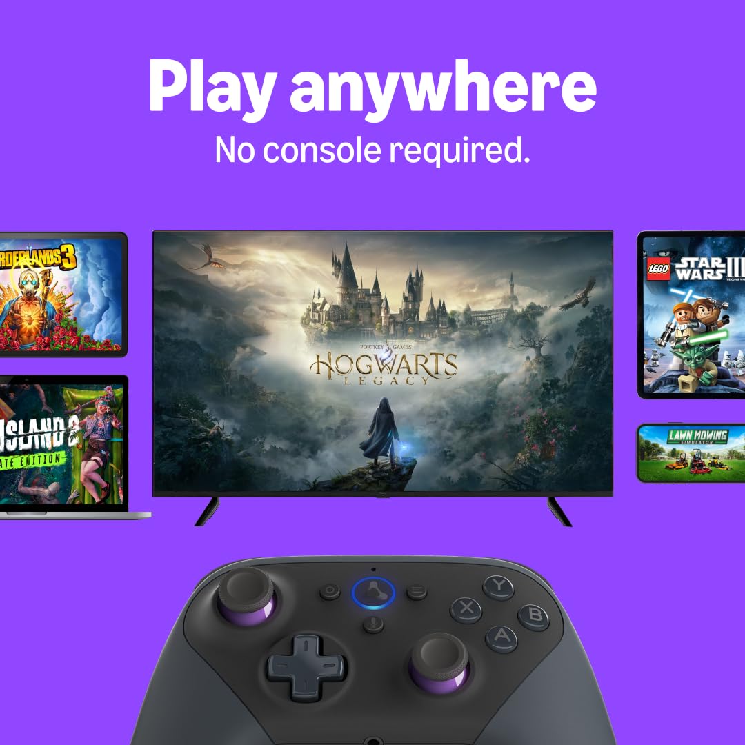 Luna controller side view highlighting responsive triggers and D-pad for quick actions