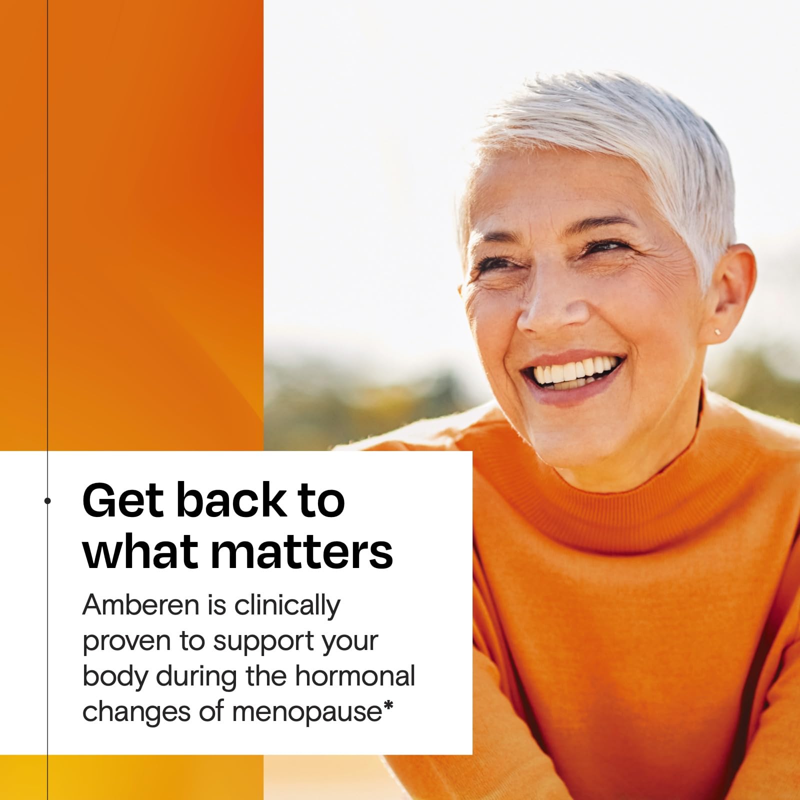 Amberen menopause label detail, ingredients and trial-backed notes