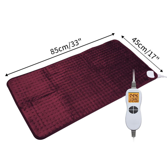 Ambershine heating pad shows an LED screen for easy temperature control.