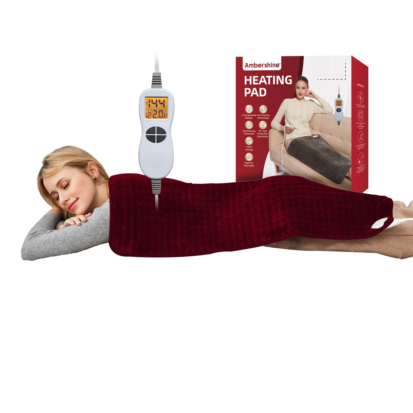 Ambershine XXXL heating pad covers the full body for targeted warmth.