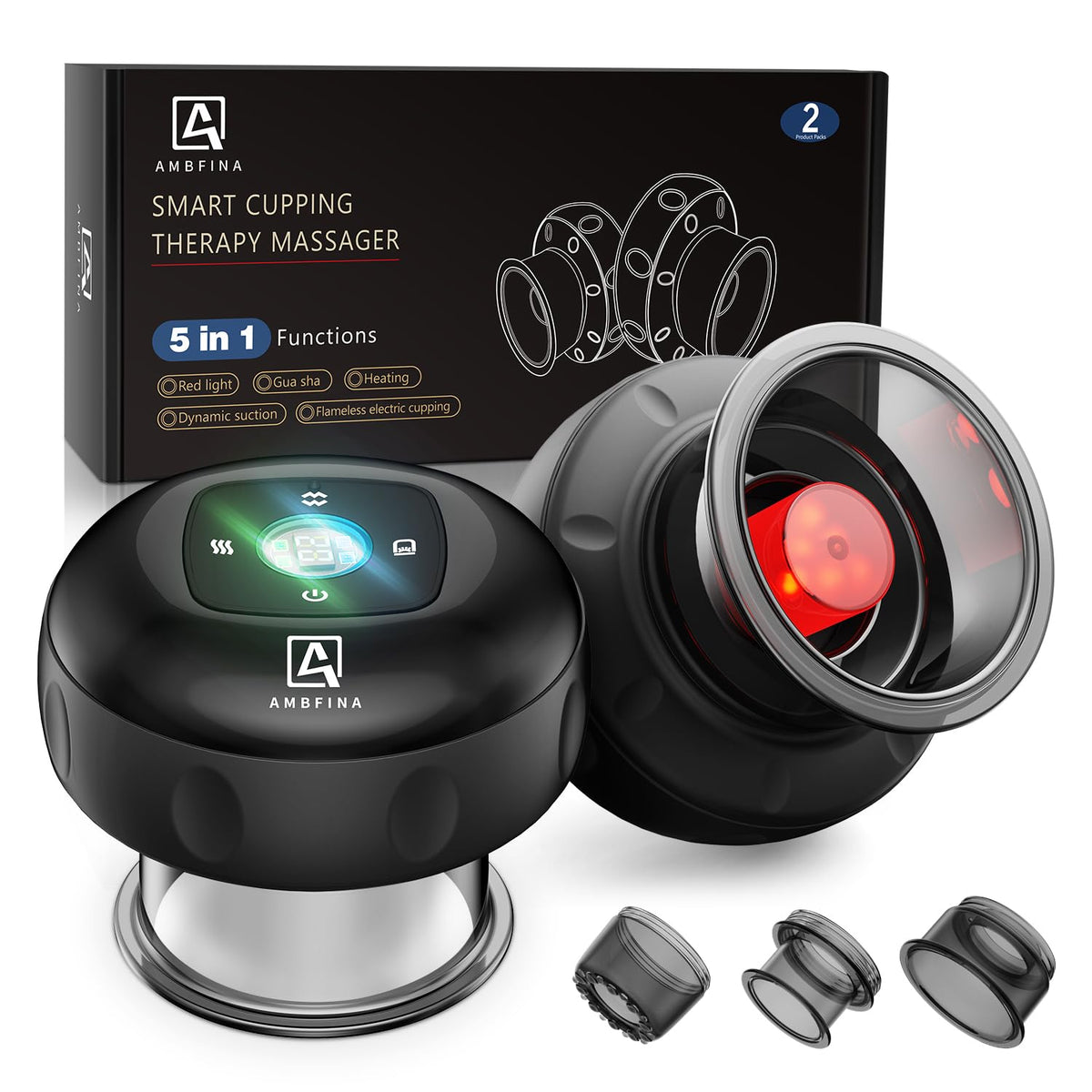 Ambfina 5-in-1 cupping kit back massage relieves post-workout tension.