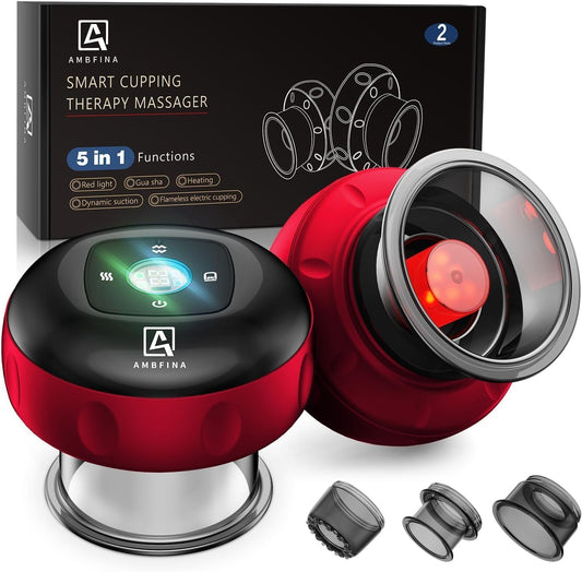 Ambfina 5-in-1 cupping kit packaging highlights versatile home therapy options