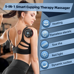 Ambfina dynamic cupping system shows adjustable suction and heat for personalized sessions