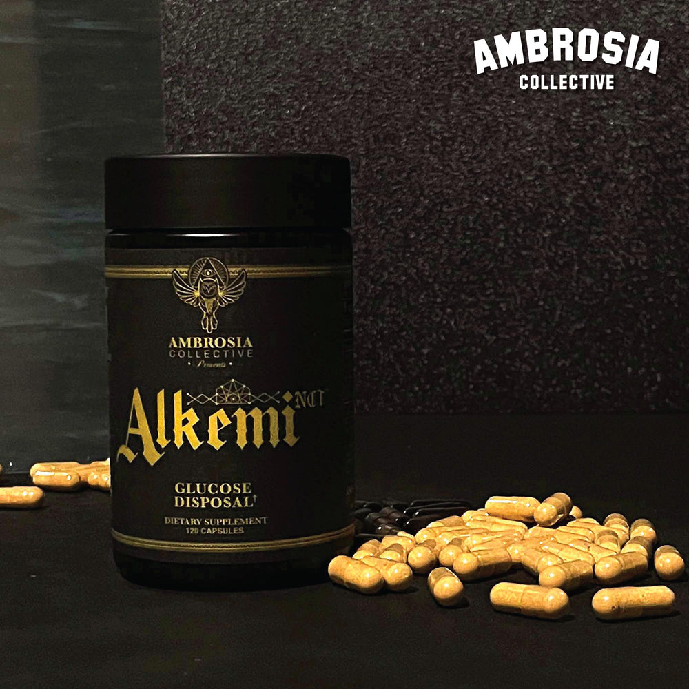 Ambrosia Alkemi NCT dispensing cap close-up emphasizing accurate dosing and freshness