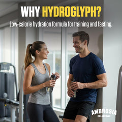 Ambrosia Hydroglyph ingredients panel highlights myHMB Velositol EAAs and BCAAs