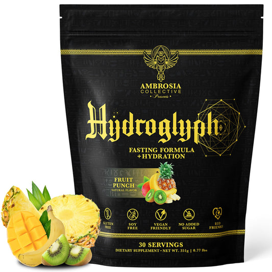 Ambrosia Hydroglyph Pineapple Mango tub highlights lean hydration and electrolyte blend