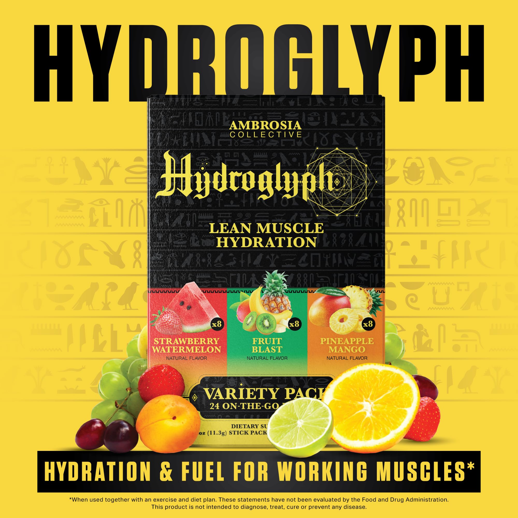 Ambrosia Hydroglyph Variety Pack box offering multiple flavor choices