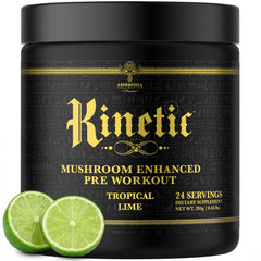 Ambrosia Kinetic tropical lime bottle for clean energy during workouts.