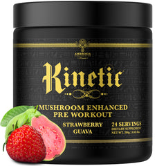 Ambrosia Kinetic tub front showcases the label and clean energy formula for workouts.