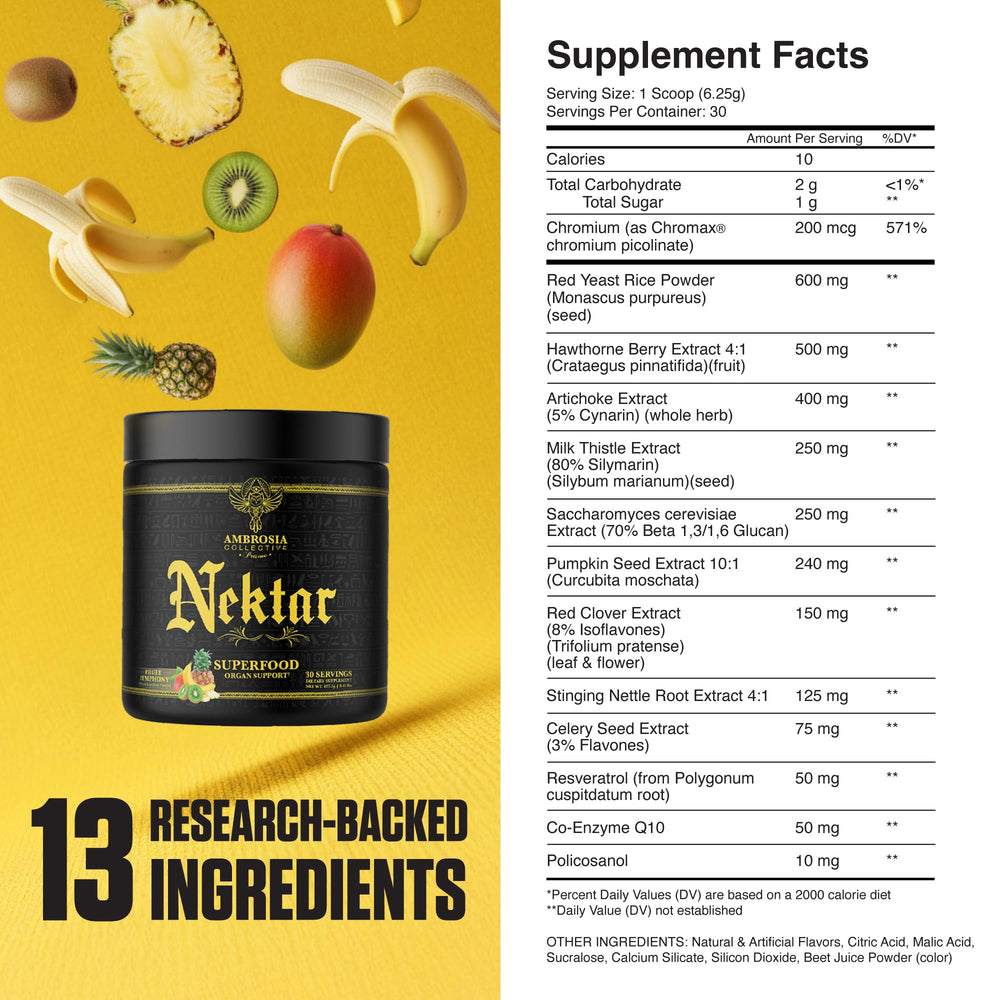 Ambrosia Nektar Fruit Symphony flavor suggests tasty everyday energy support