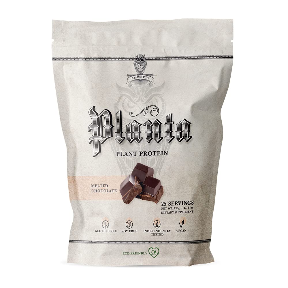 Ambrosia Planta bottle with melted chocolate flavor for post-workout protein convenience