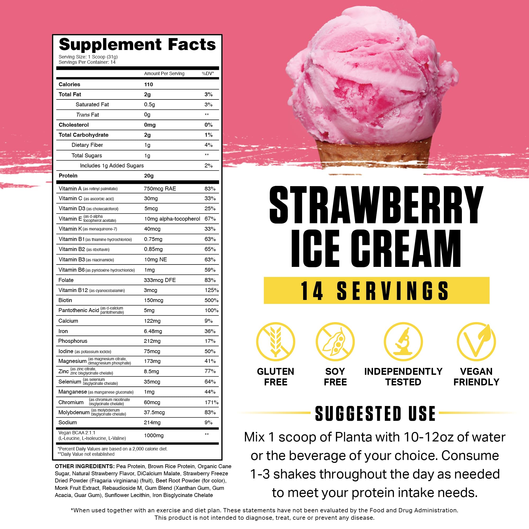 Ambrosia Planta flavor lineup display with gourmet options and appealing color.