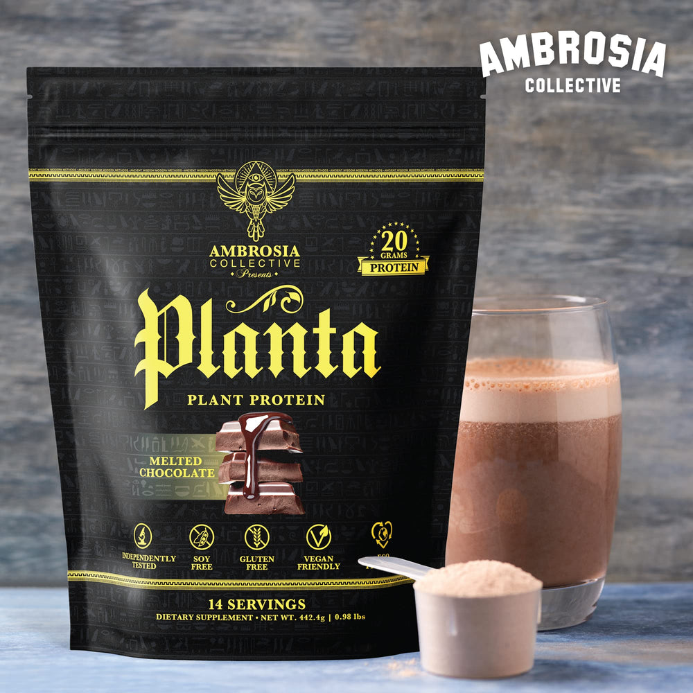 Ambrosia Planta label-ambrosia presents Melted Chocolate flavor for tasty shakes.