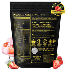 Ambrosia Planta label close-up highlighting vegan, keto-friendly formula and clean ingredients.