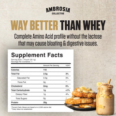 Ambrosia Planta protein scoop beside shaker for quick post-workout boost.