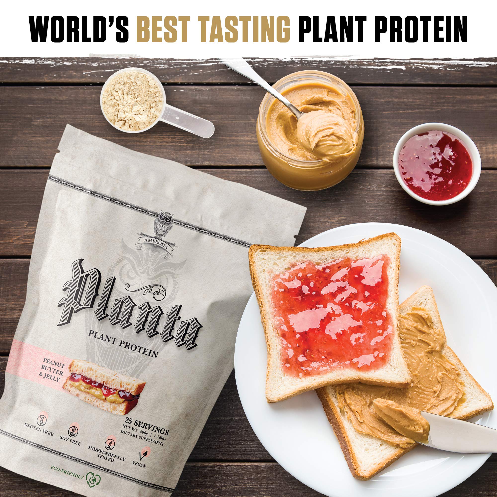 Ambrosia Planta shake poured into glass, smooth dessert-like flavor.