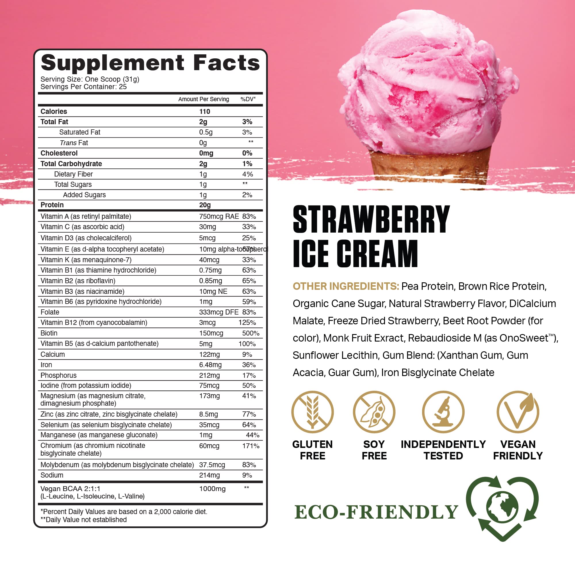 Ambrosia Planta fresh strawberries close-up for Strawberry Ice Cream flavor