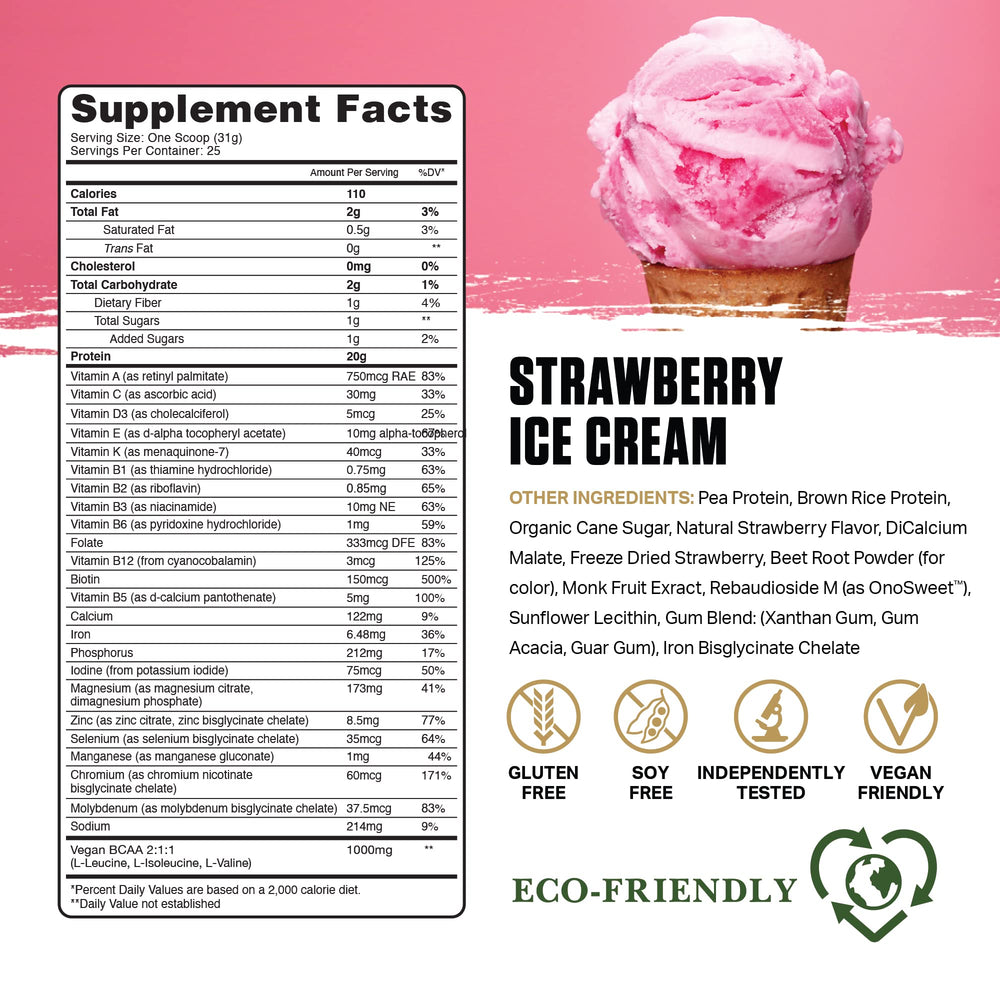 Ambrosia Planta fresh strawberries close-up for Strawberry Ice Cream flavor