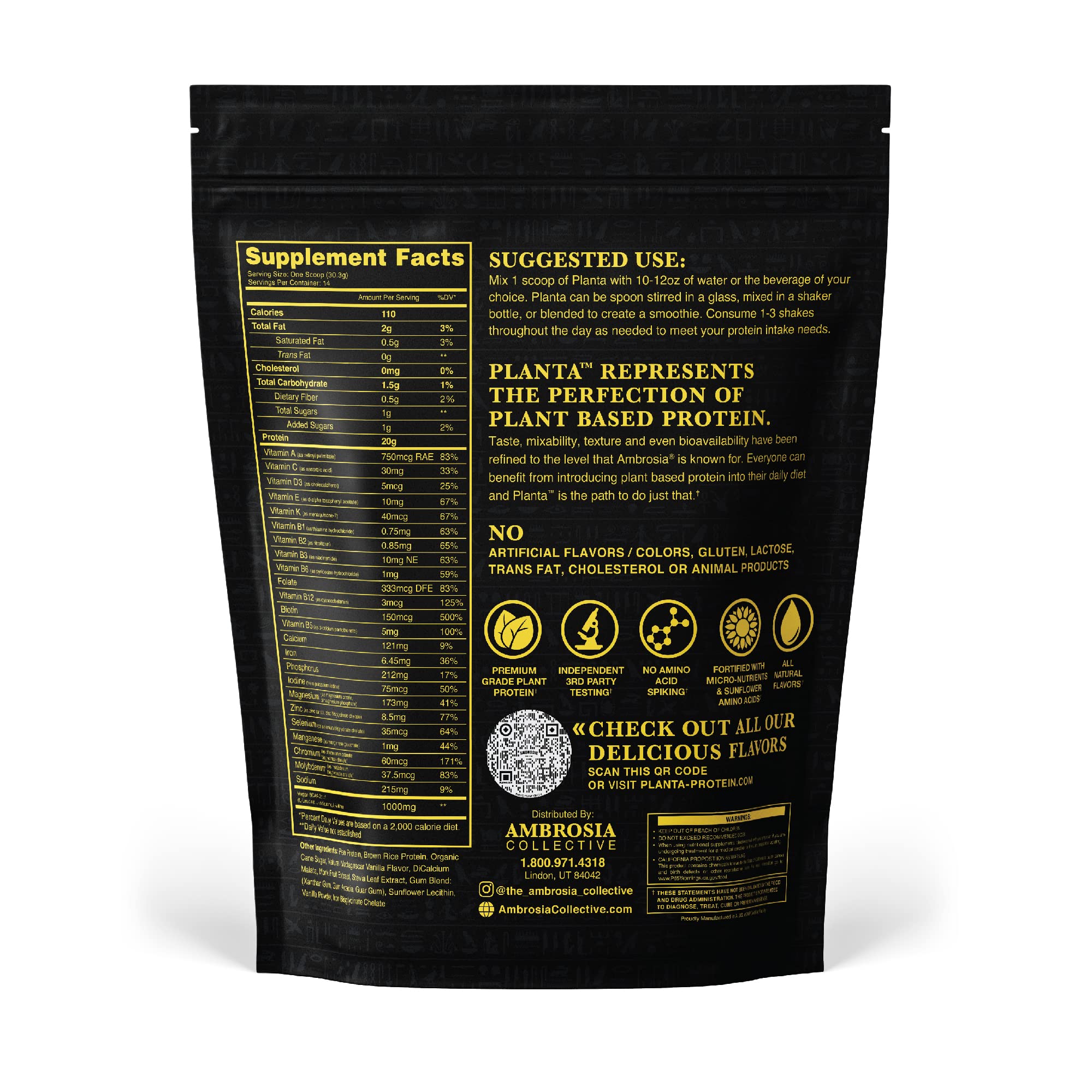 Ambrosia Planta vanilla shake glass showcasing smooth mixability and flavor.
