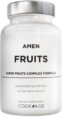 Amen Fruits bottle front, a convenient daily supplement for busy mornings.