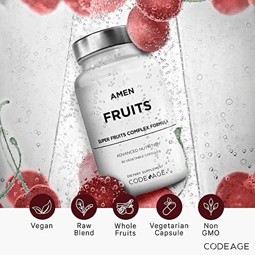 Amen Fruits vegan non-gmo badge, clean label commitment.