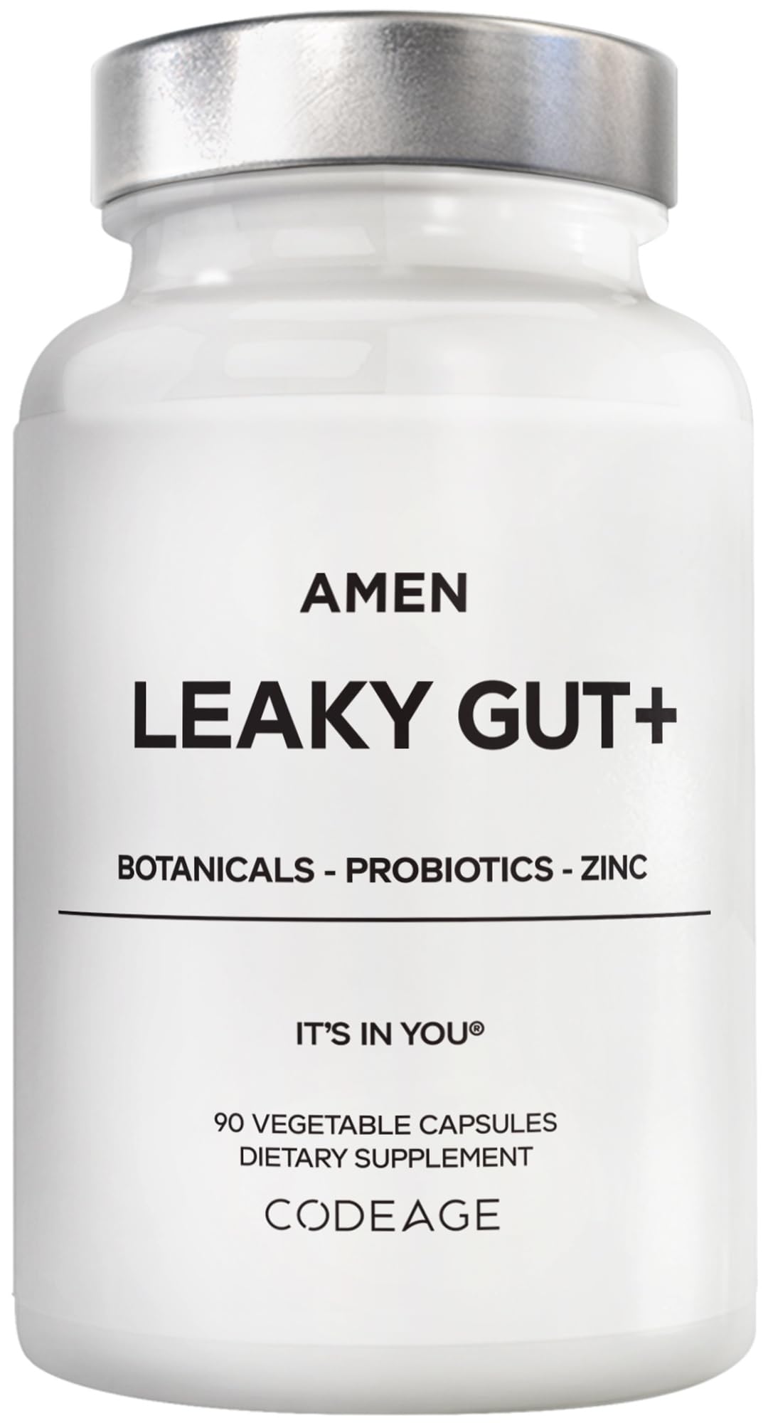 Amen Leaky Gut capsules in bottle for daily gut support