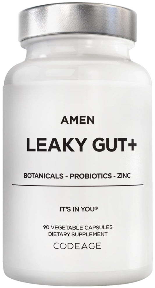 Amen Leaky Gut capsules in bottle for daily gut support