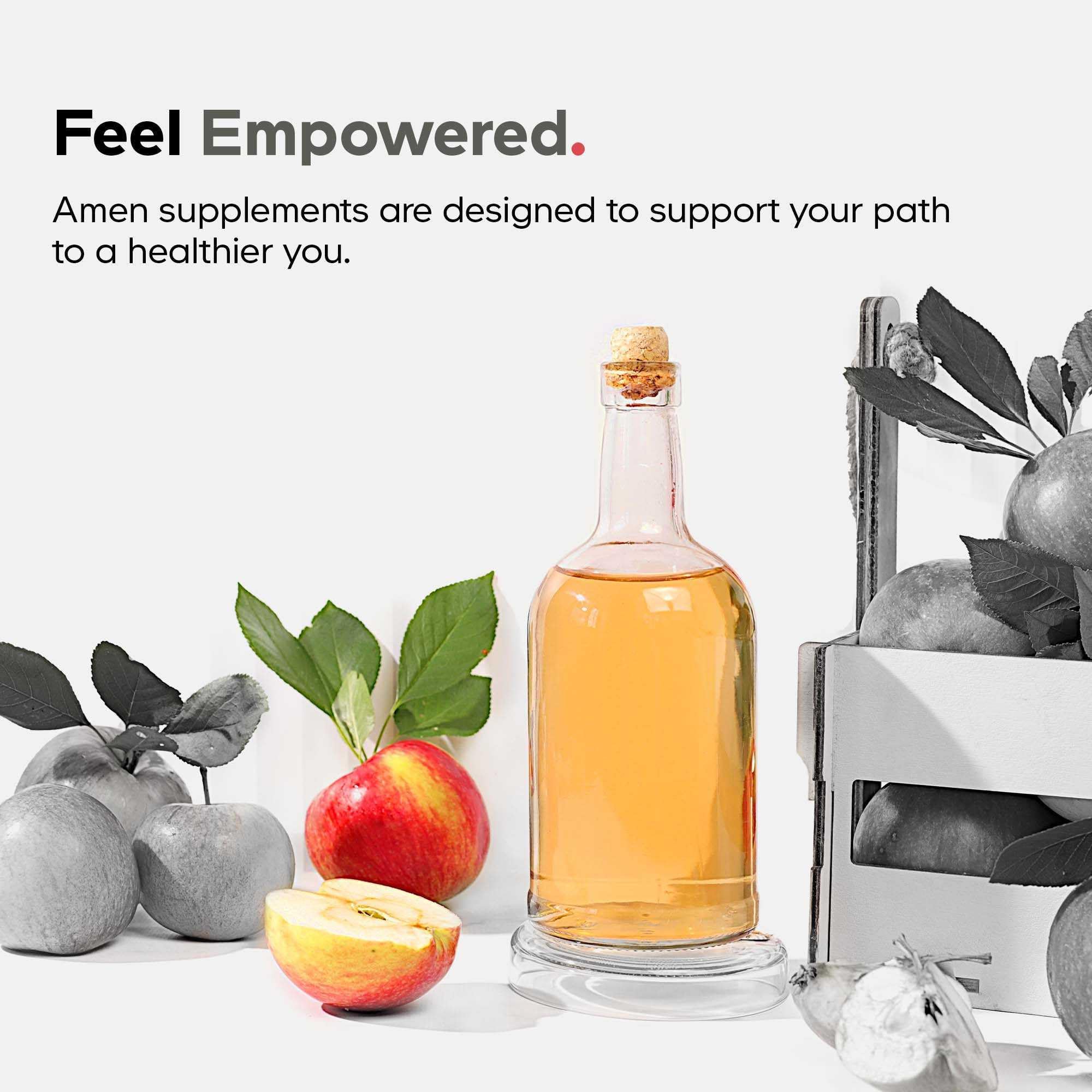 Amen Omega-3 dairy-free icon visible on the label.