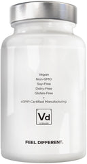 Amen Vitamin D3 K2 Zinc capsule on white background; dairy-free and gluten-free.
