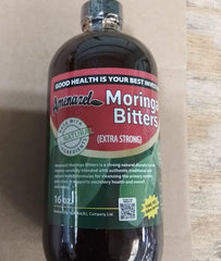 Amenazel Moringa Bitters herbs array showcases organic ingredients.