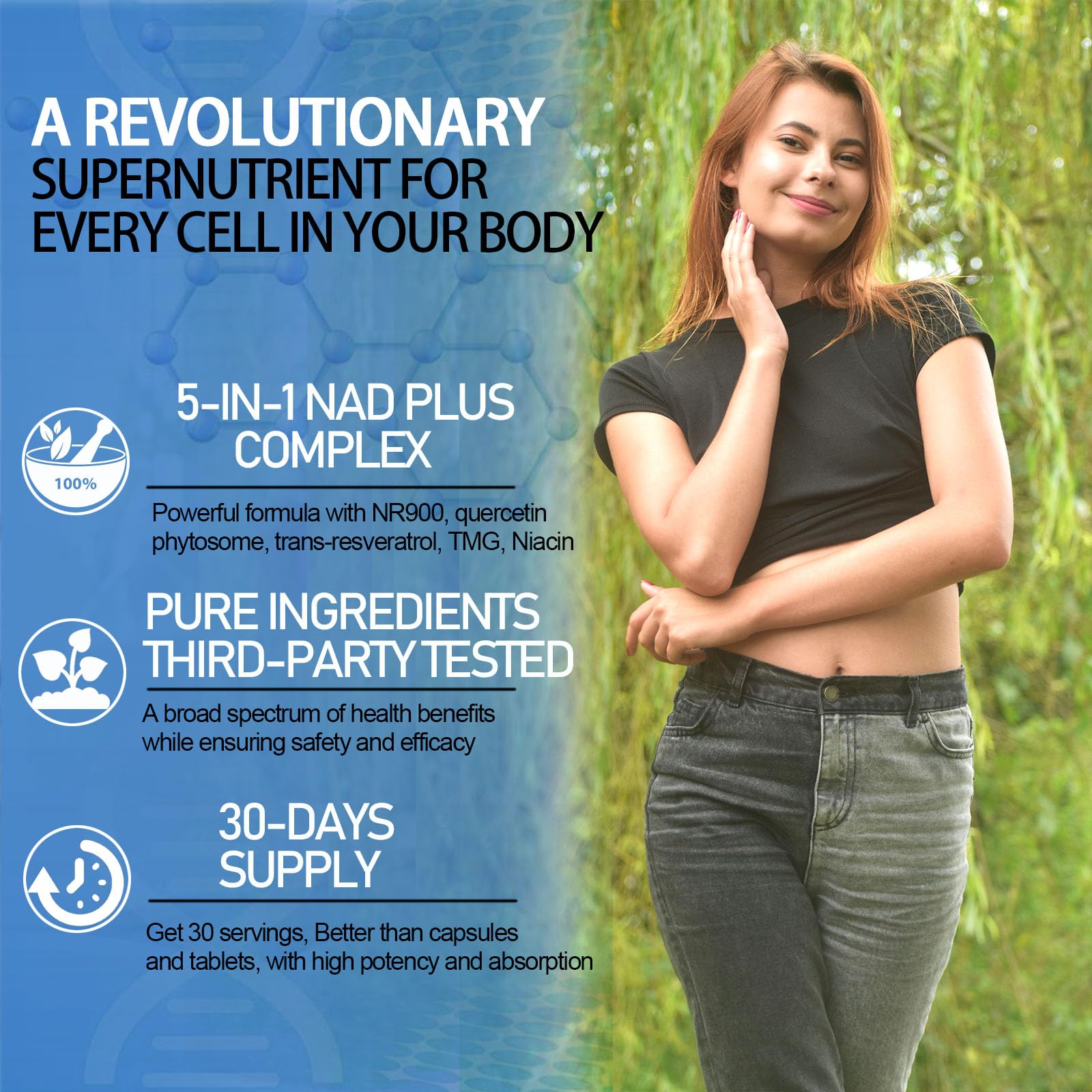 AMENQ hHEALTH NAD 2ml dose dropper for convenient daily intake.