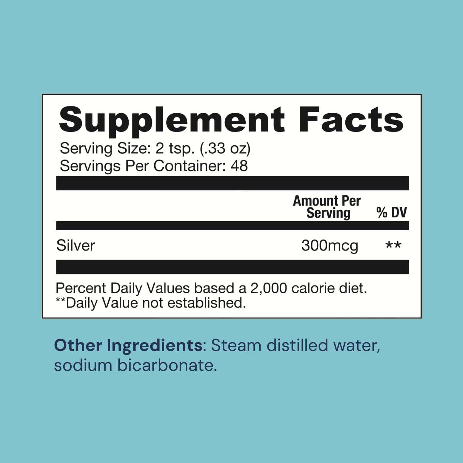 Ameo Life label closeup highlights 30 ppm colloidal silver and USA-made quality.