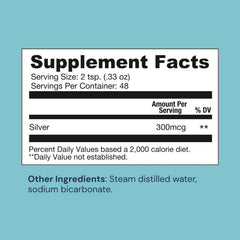 Ameo Life label closeup highlights 30 ppm colloidal silver and USA-made quality.