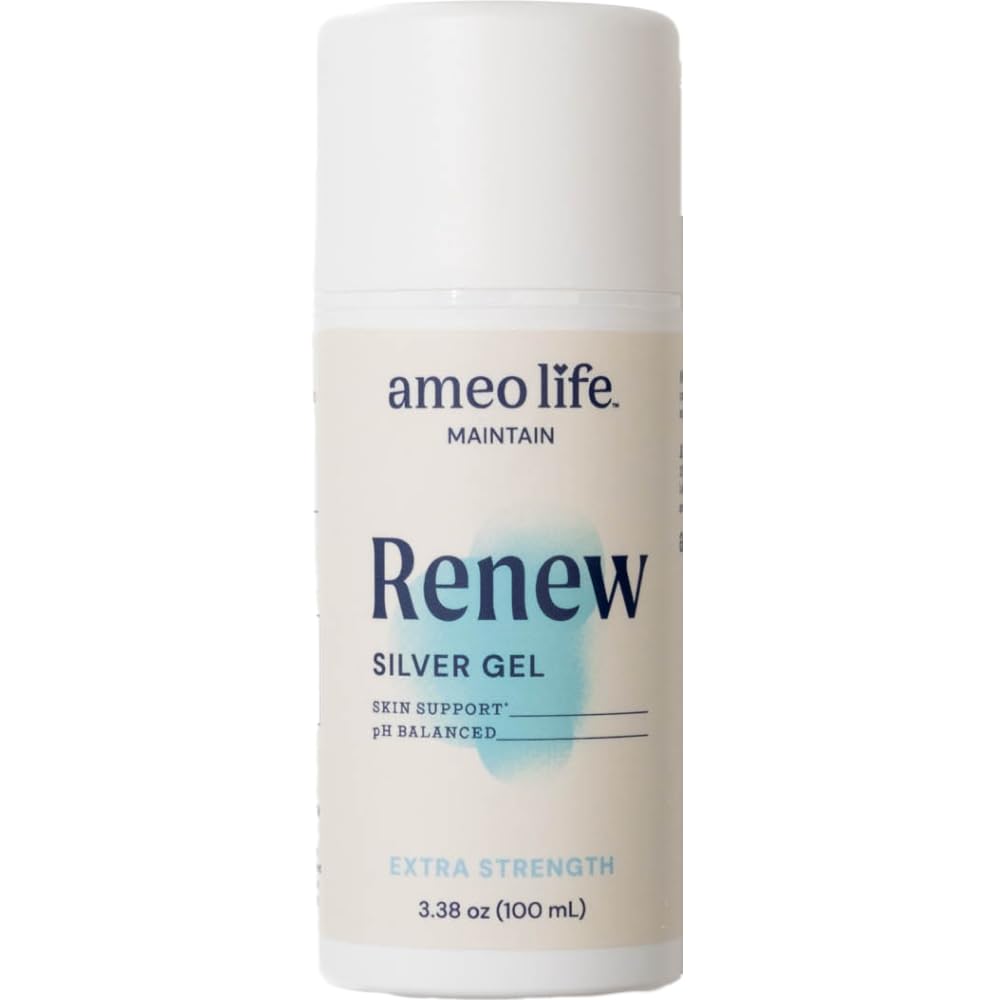 Ameo Life extra-strength colloidal silver gel bottle with 35 ppm for versatile skin care.