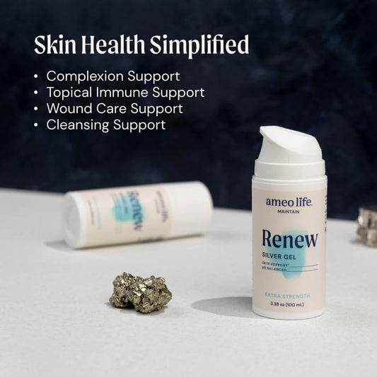 Ameo Life structured-silver gel close-up texture demonstrates fast absorption.