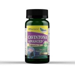 America Medic & Science Cavintona Advanced bottle with brain-health capsules.