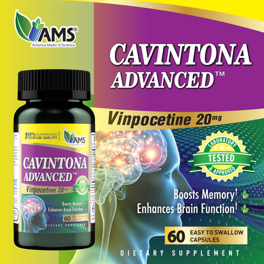 Cavintona Advanced capsules ready for daily memory and focus support.