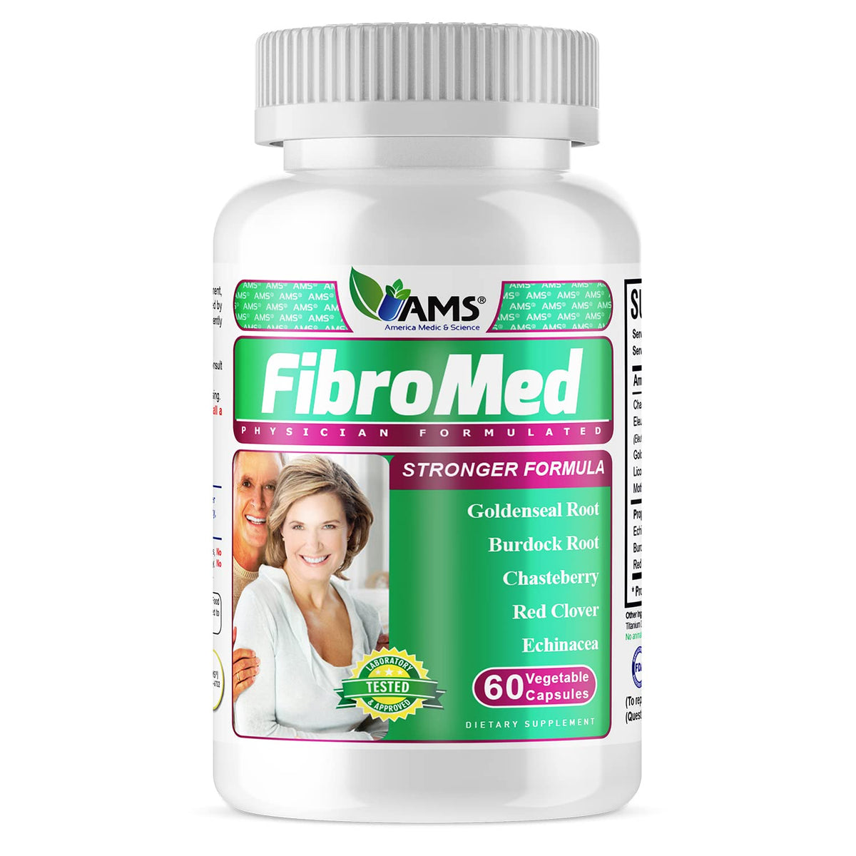 America Medic & Science FibroMed bottle on shelf supports daily hormonal balance.