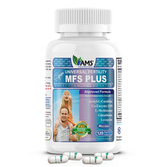 America Medic & Science MFS Plus bottle with capsules for daily male fertility support