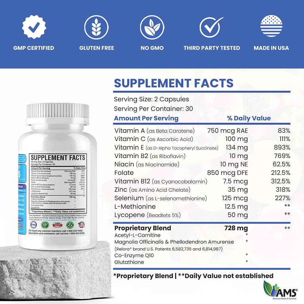 America Medic & Science MFS Plus key ingredients zinc and CoQ10.