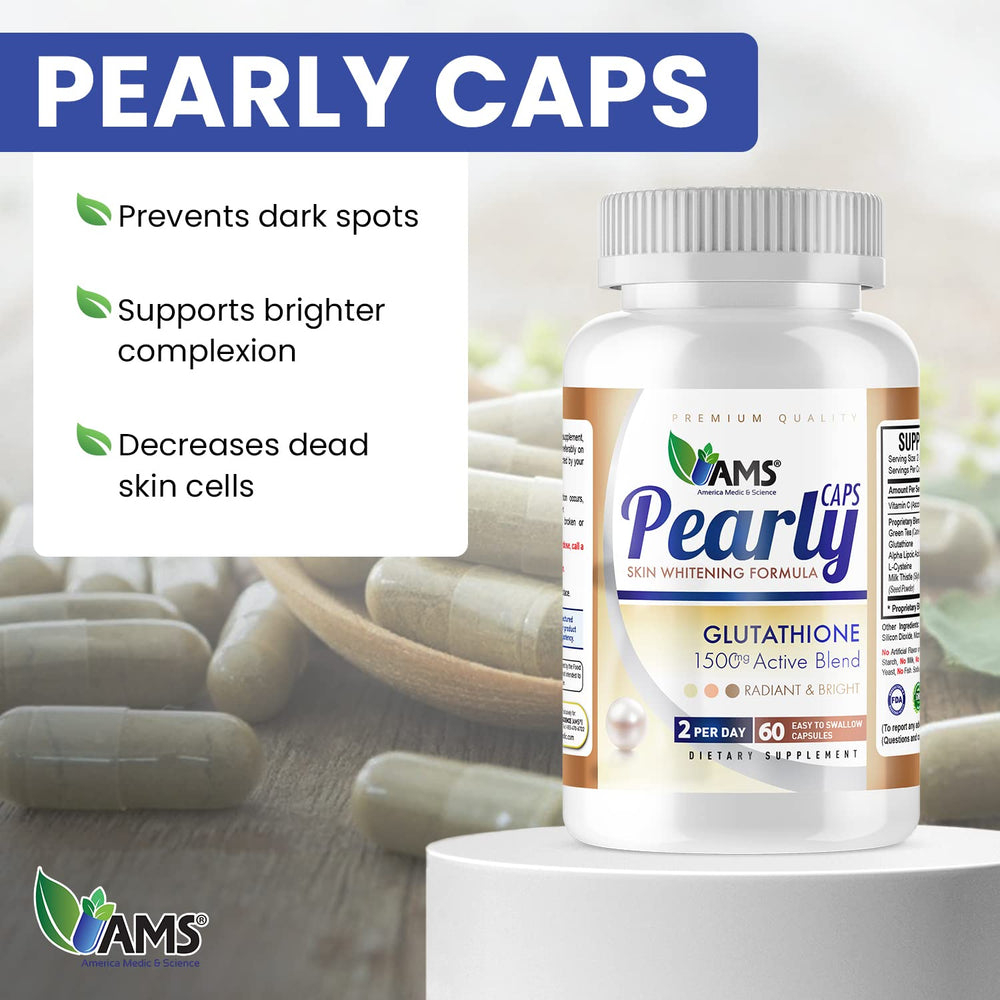 Pearly Caps capsules ready for daily use to support consistent skin care.