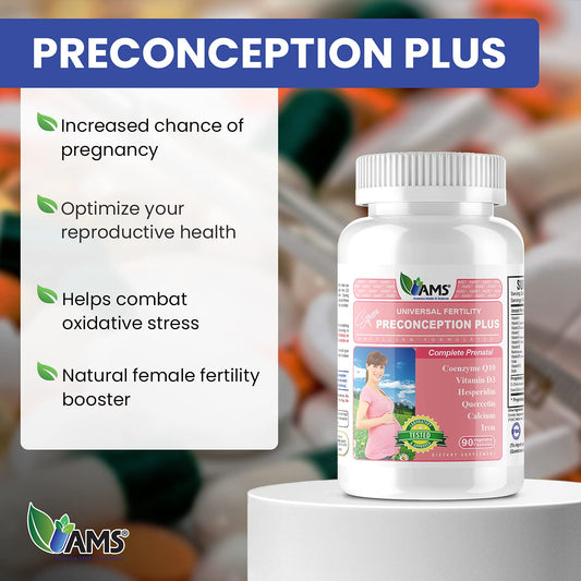 America Medic and Science Preconception Plus capsules ready for daily use